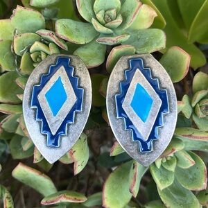 1990’s enamel western themed pair of earrings